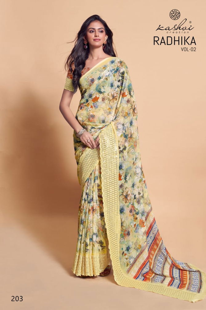 Radhika Vol 2 By Kashvi Weightless Printed Sarees Wholesale Online 